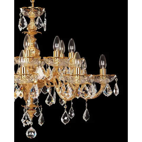 Candelabru Alama, Cristale, Bohemia, E14, EL0108571604kov, Crystal