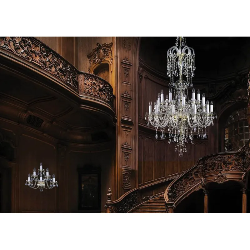 Candelabru Cristale, Bohemia, E14, L001002CE, Crystal