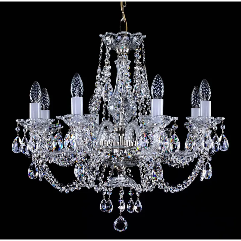 Candelabru Cristale, Sticla, Bohemia, E14, L001019CE, Crystal