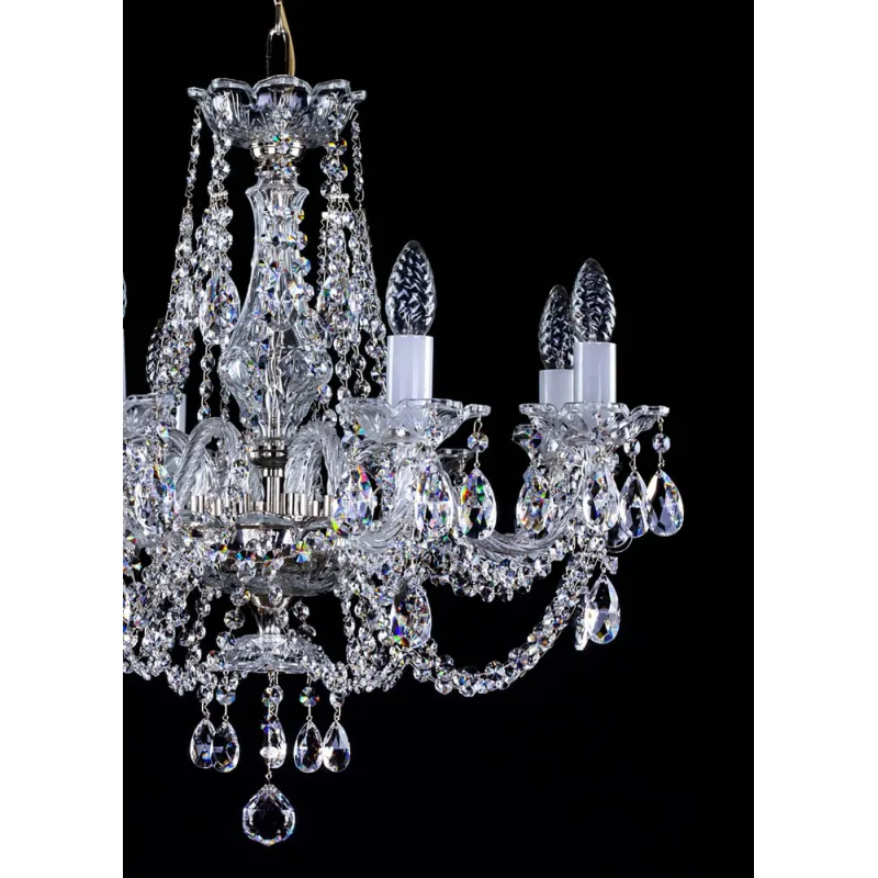 Candelabru Cristale, Sticla, Bohemia, E14, L001019CE, Crystal