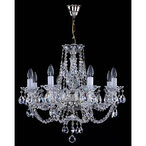 Candelabru Cristale, Sticla, Bohemia, E14, L001019CE, Crystal