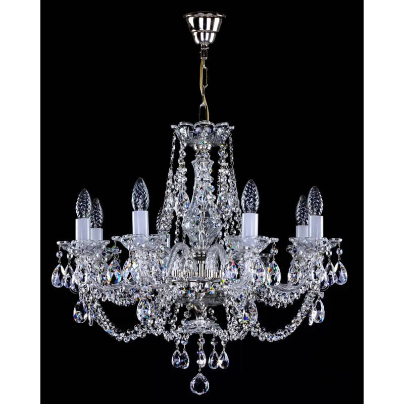 Candelabru Cristale, Sticla, Bohemia, E14, L001019CE, Crystal