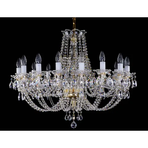 Candelabru Cristale, Sticla, Bohemia, E14, L001021CE, Crystal