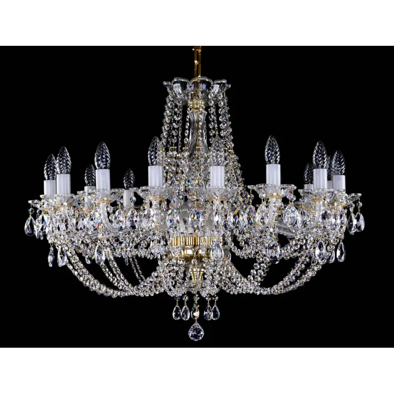 Candelabru Cristale, Sticla, Bohemia, E14, L001021CE, Crystal