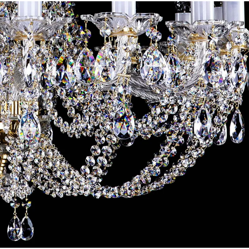Candelabru Cristale, Sticla, Bohemia, E14, L001021CE, Crystal