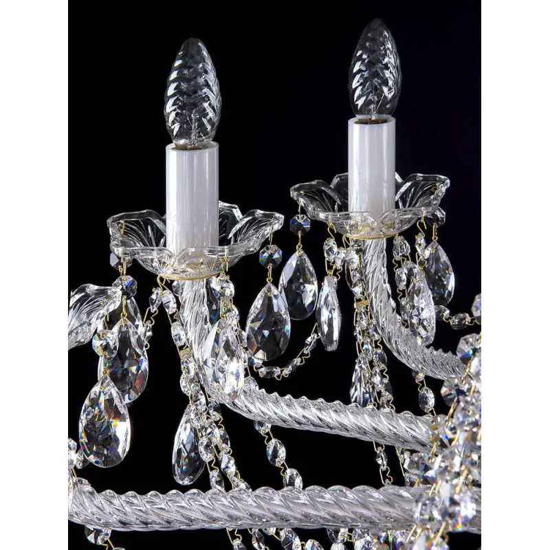 Candelabru Cristale, Sticla, Bohemia, E14, L001021CE, Crystal
