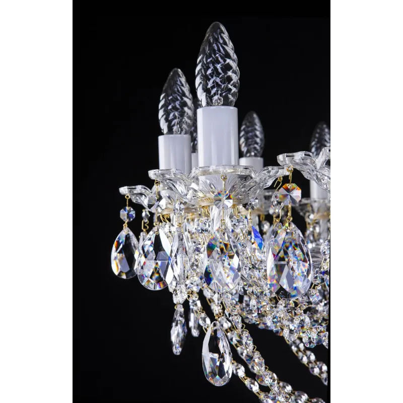 Candelabru Cristale, Sticla, Bohemia, E14, L001021CE, Crystal