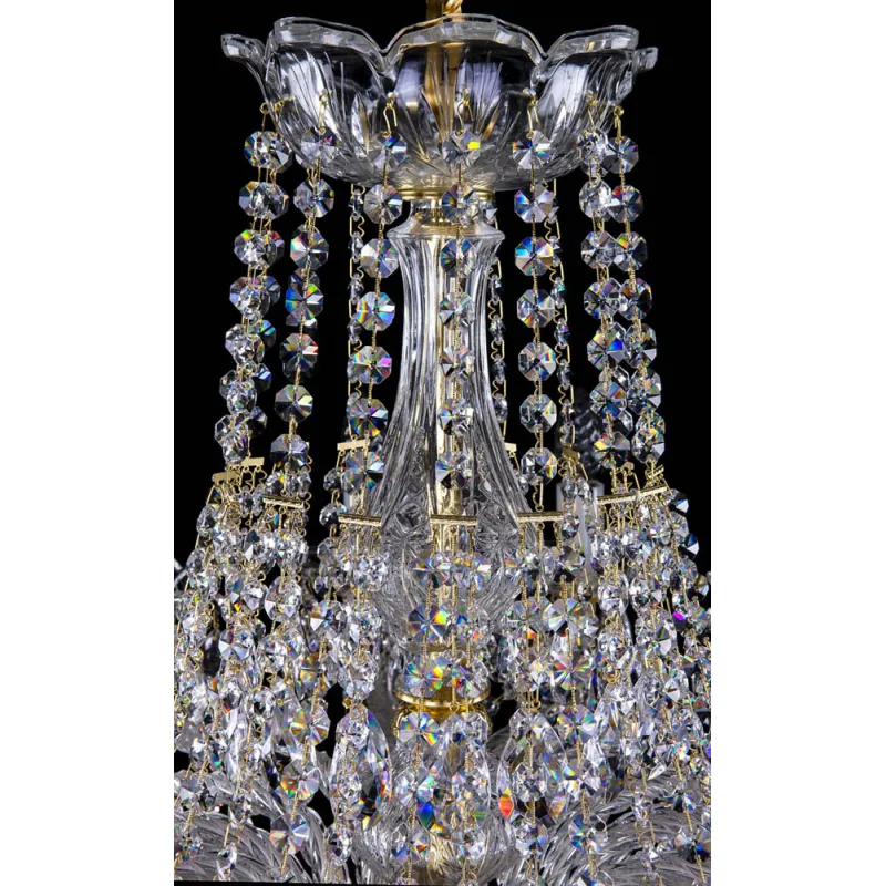 Candelabru Cristale, Sticla, Bohemia, E14, L001021CE, Crystal
