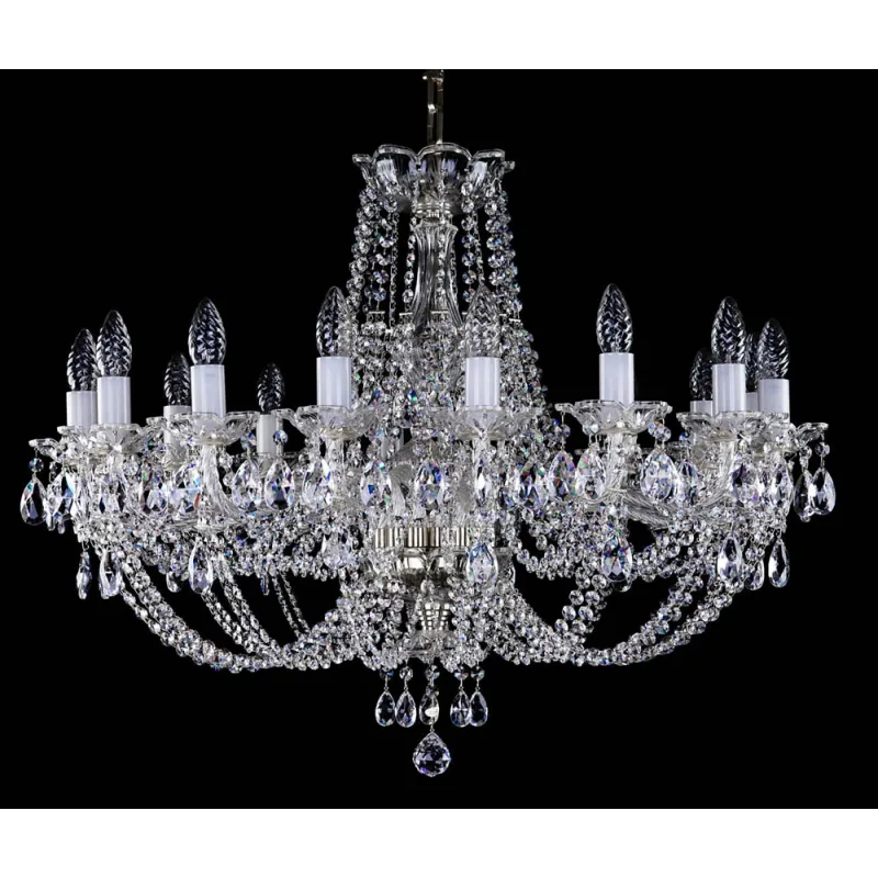 Candelabru Cristale, Sticla, Bohemia, E14, L001021CE, Crystal