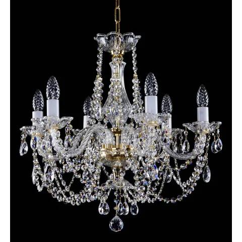 Candelabru Cristale, Sticla, Bohemia, E14, L001022CE, Crystal