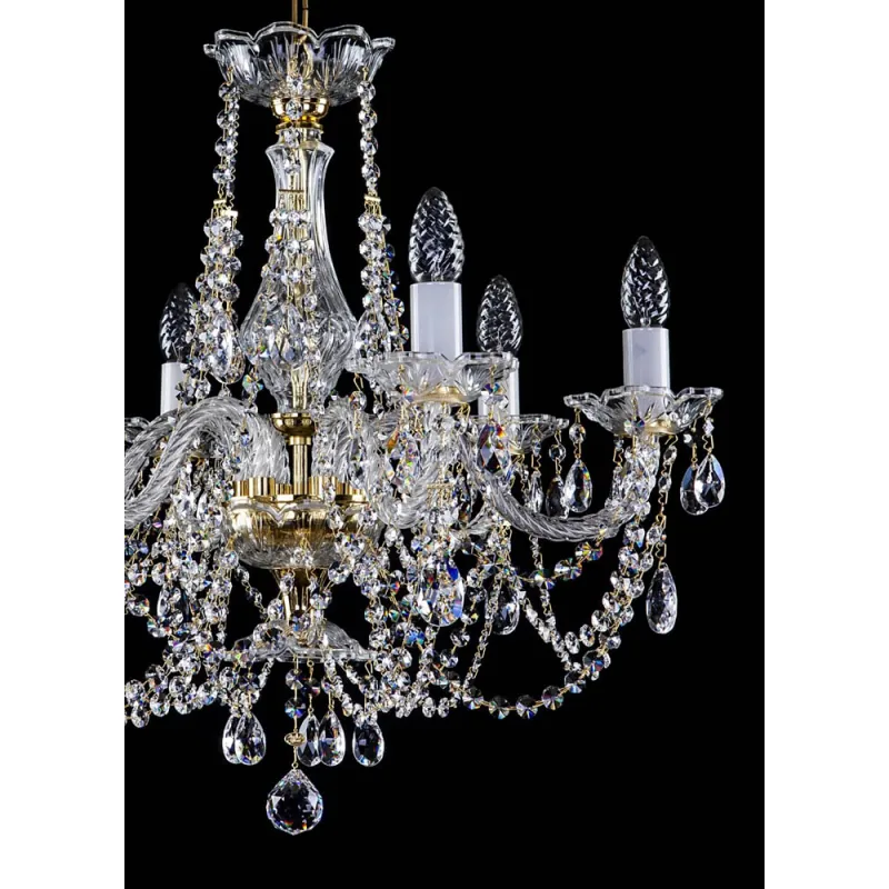 Candelabru Cristale, Sticla, Bohemia, E14, L001022CE, Crystal