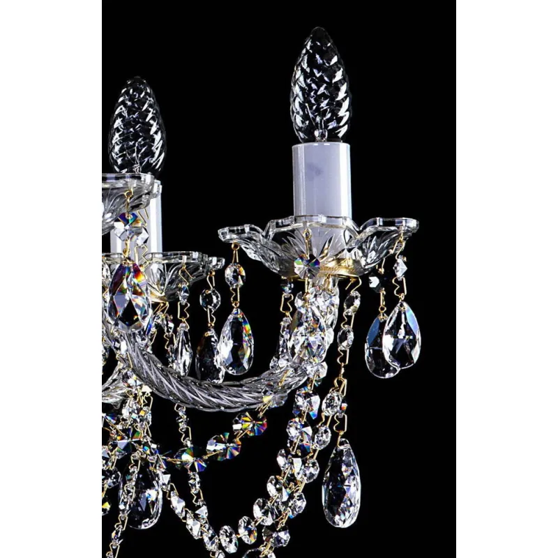 Candelabru Cristale, Sticla, Bohemia, E14, L001022CE, Crystal