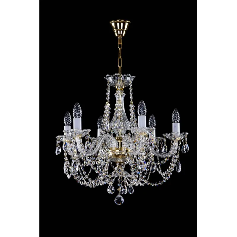 Candelabru Cristale, Sticla, Bohemia, E14, L001022CE, Crystal