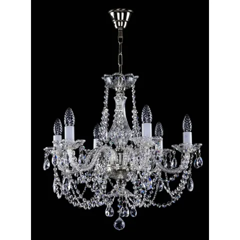 Candelabru Cristale, Sticla, Bohemia, E14, L001022CE, Crystal