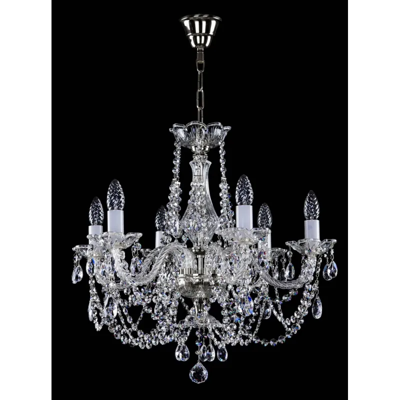 Candelabru Cristale, Sticla, Bohemia, E14, L001022CE, Crystal