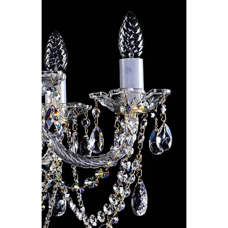 Candelabru Cristale, Sticla, Bohemia, E14, L001023CE, Crystal