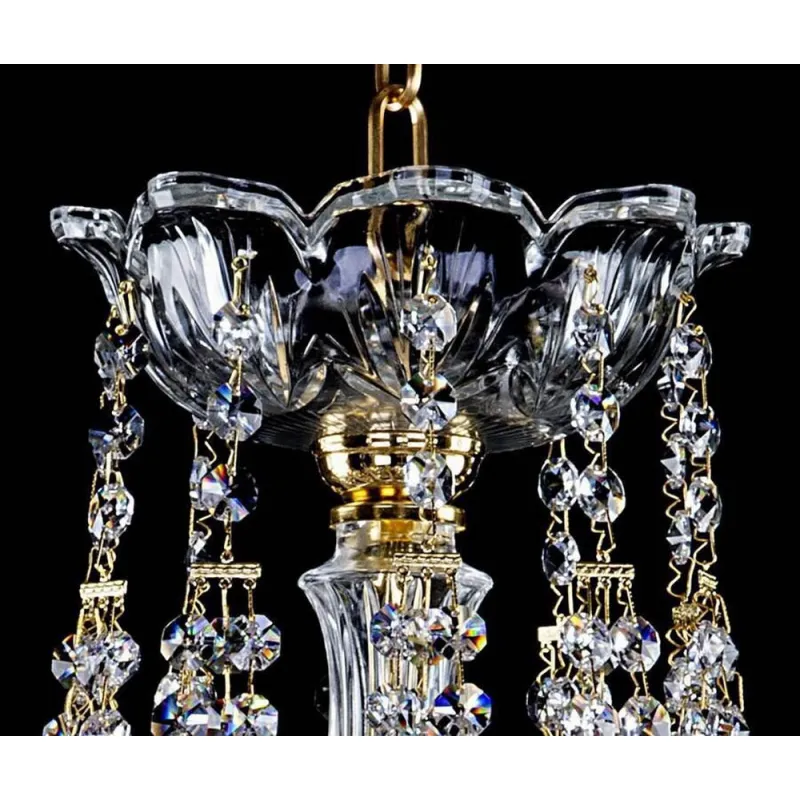 Candelabru Cristale, Sticla, Bohemia, E14, L001023CE, Crystal
