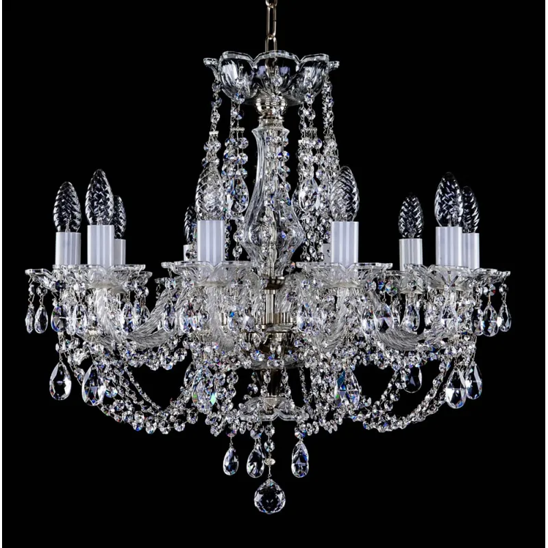 Candelabru Cristale, Sticla, Bohemia, E14, L001023CE, Crystal