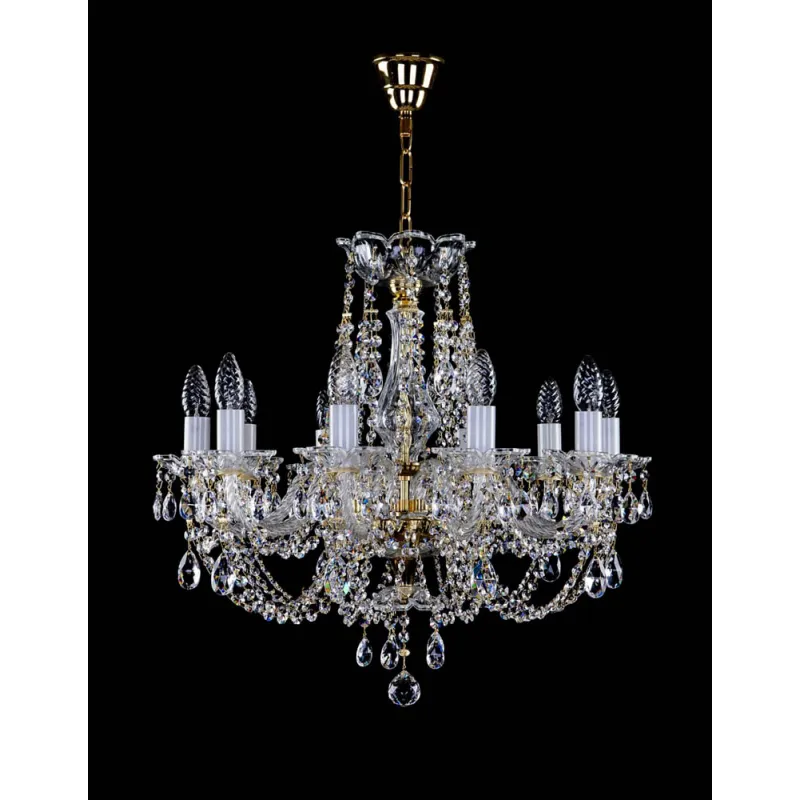 Candelabru Cristale, Sticla, Bohemia, E14, L001023CE, Crystal