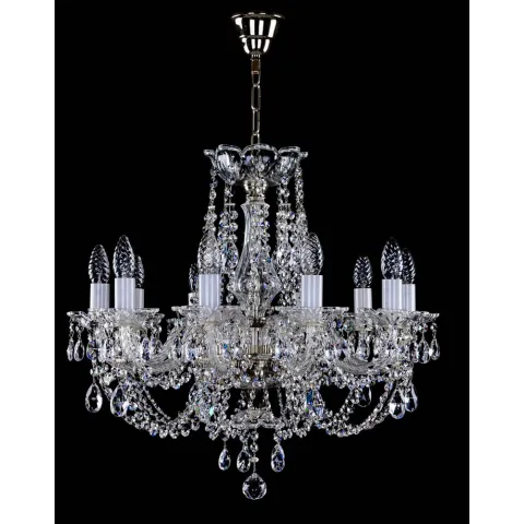 Candelabru Cristale, Sticla, Bohemia, E14, L001023CE, Crystal