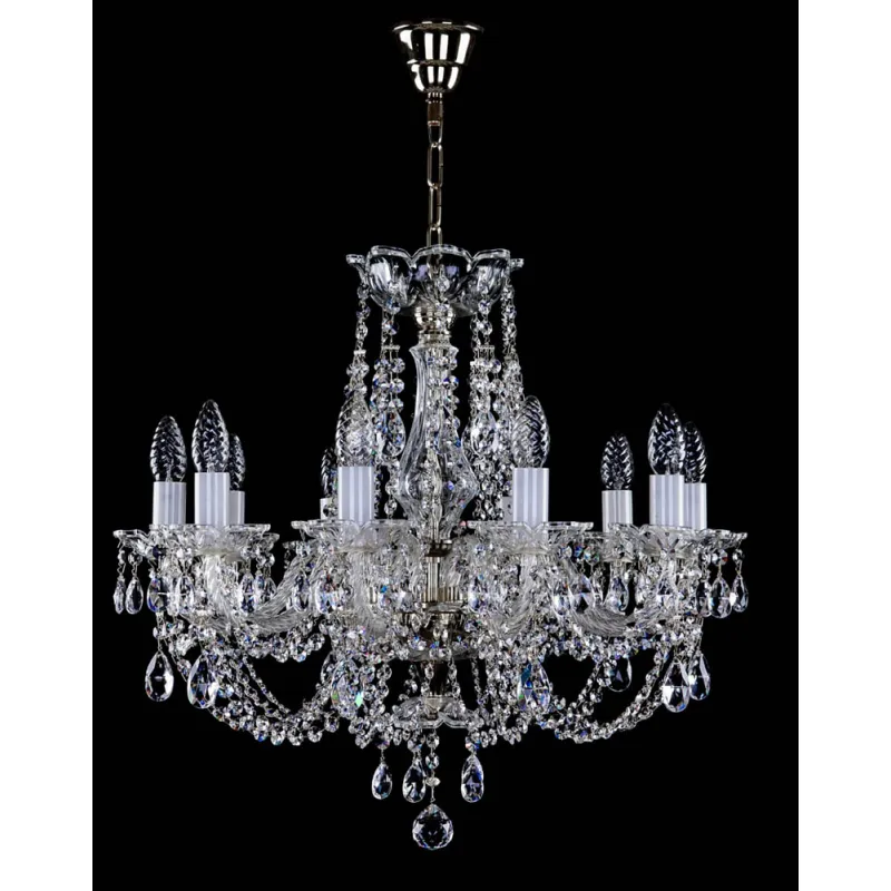 Candelabru Cristale, Sticla, Bohemia, E14, L001023CE, Crystal