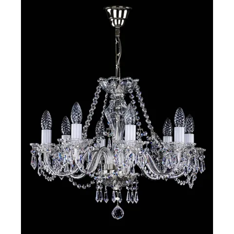 Candelabru Cristale, Sticla, Bohemia, E14, L001028CE, Crystal