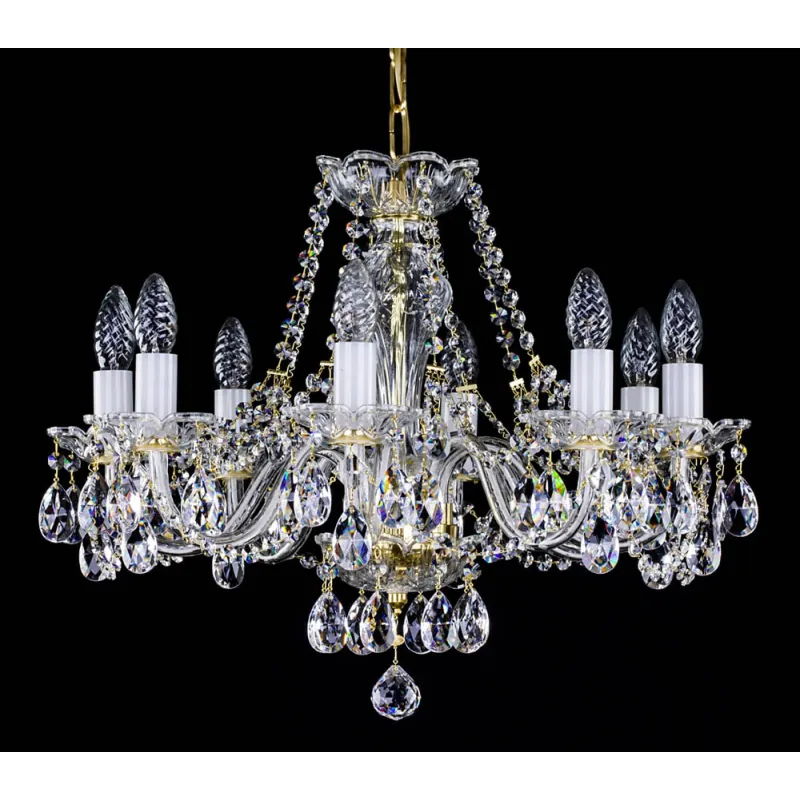 Candelabru Cristale, Sticla, Bohemia, E14, L001031CE, Crystal