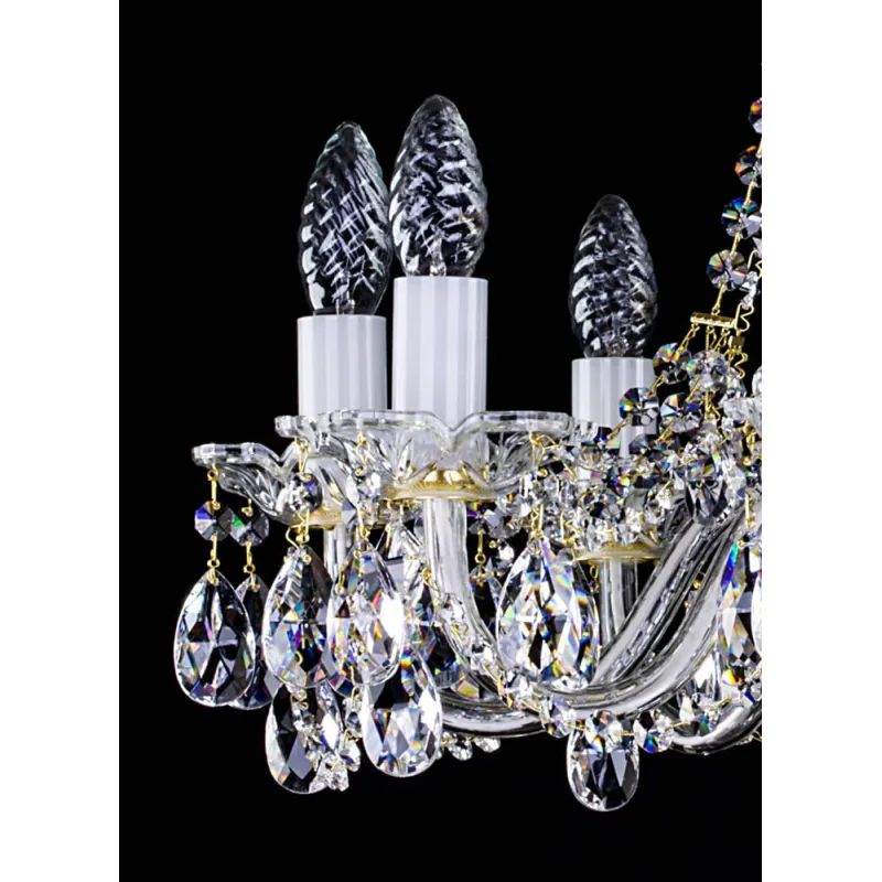 Candelabru Cristale, Sticla, Bohemia, E14, L001031CE, Crystal