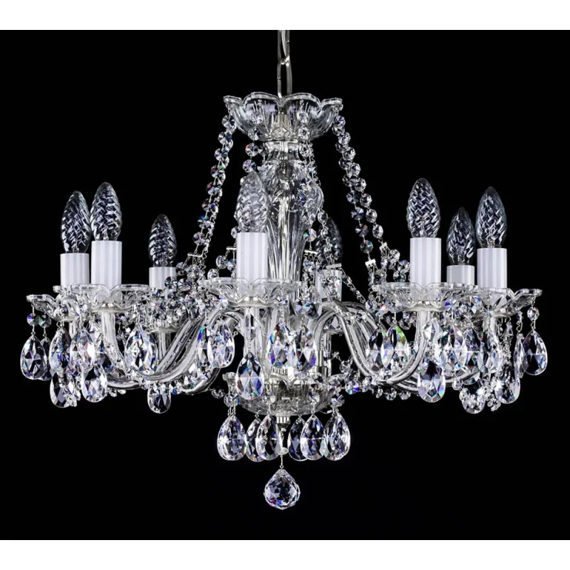 Candelabru Cristale, Sticla, Bohemia, E14, L001031CE, Crystal