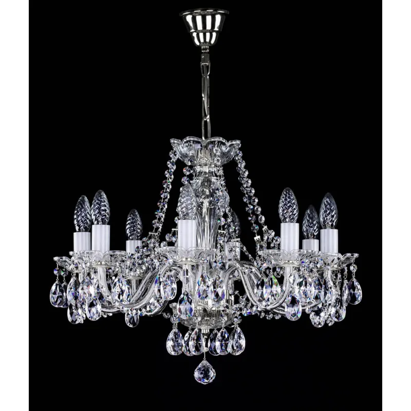 Candelabru Cristale, Sticla, Bohemia, E14, L001031CE, Crystal