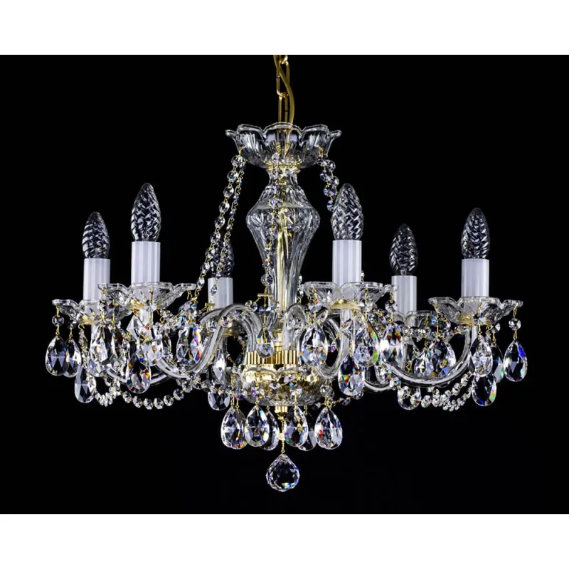 Candelabru Cristale, Sticla, Bohemia, E14, L001032CE, Crystal