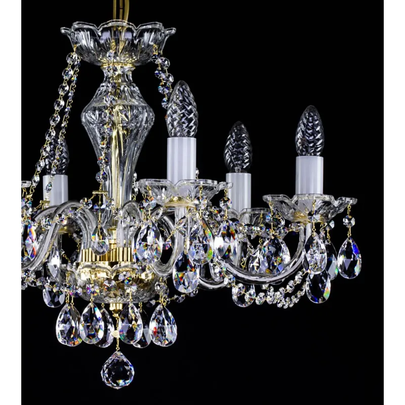 Candelabru Cristale, Sticla, Bohemia, E14, L001032CE, Crystal