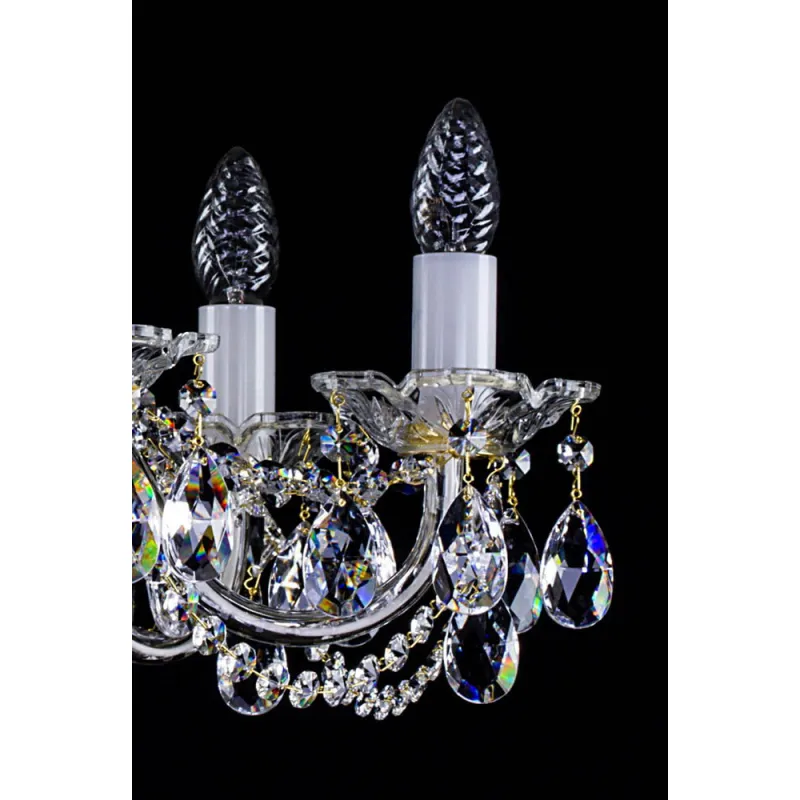 Candelabru Cristale, Sticla, Bohemia, E14, L001032CE, Crystal