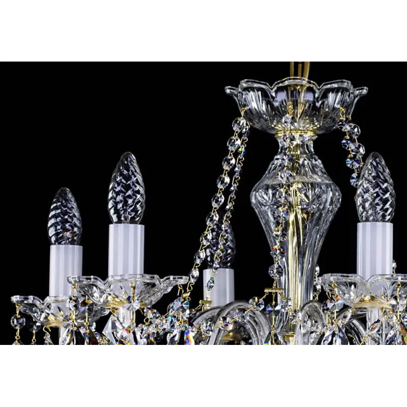 Candelabru Cristale, Sticla, Bohemia, E14, L001032CE, Crystal