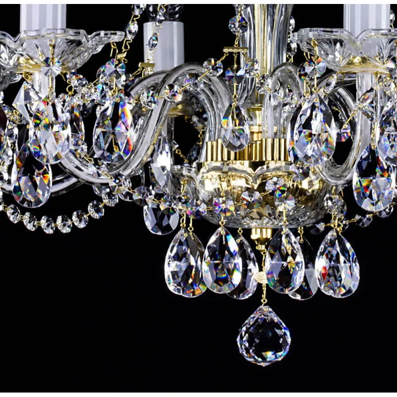 Candelabru Cristale, Sticla, Bohemia, E14, L001032CE, Crystal