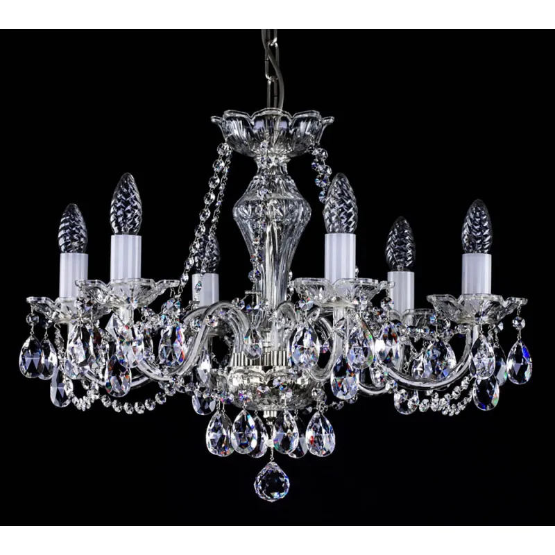 Candelabru Cristale, Sticla, Bohemia, E14, L001032CE, Crystal