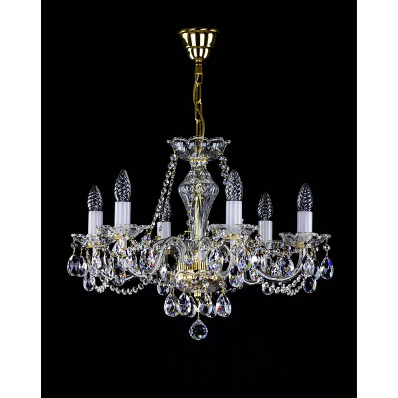 Candelabru Cristale, Sticla, Bohemia, E14, L001032CE, Crystal