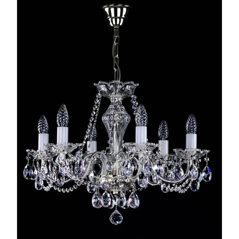 Candelabru Cristale, Sticla, Bohemia, E14, L001032CE, Crystal