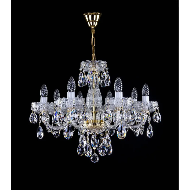 Candelabru Cristale, Sticla, Bohemia, E14, L001037CE, Crystal