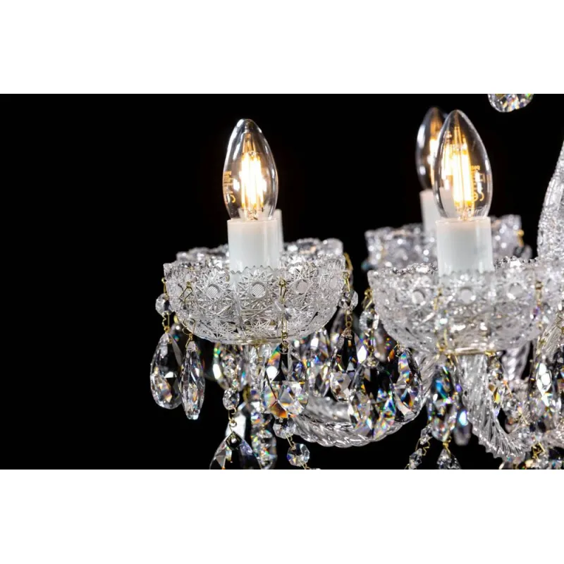 Candelabru Cristale, Sticla, Bohemia, E14, L001037CE, Crystal