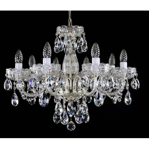 Candelabru Cristale, Sticla, Bohemia, E14, L001037CE, Crystal