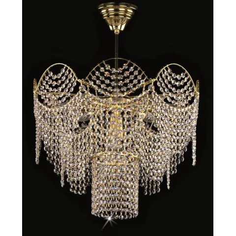 Plafoniera Cristale, with trimmings, Bohemia, E14, L00109085CE, Crystal