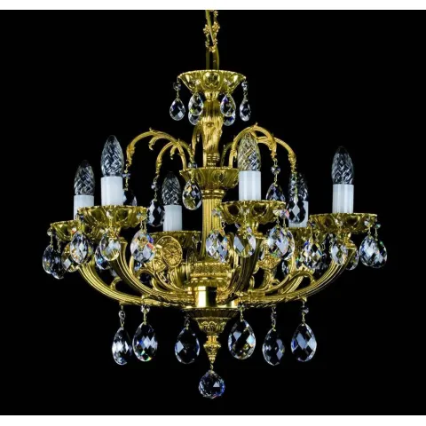 Candelabru Alama, Cristale, Bohemia, E14, L00109117CE, Crystal