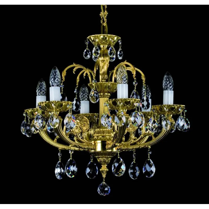 Candelabru Alama, Cristale, Bohemia, E14, L00109117CE, Crystal