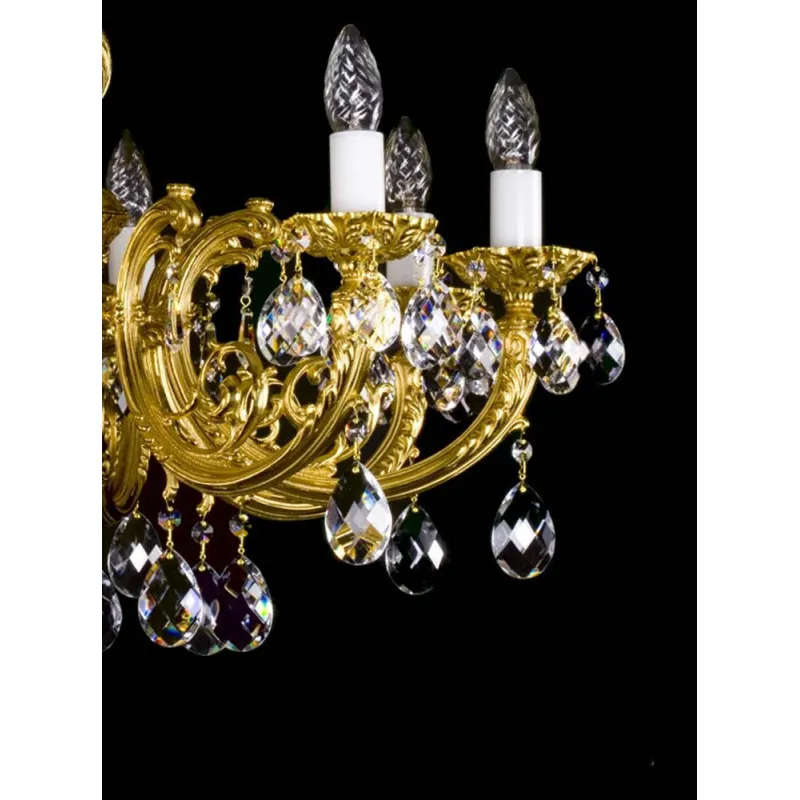 Candelabru Alama, Cristale, Bohemia, E14, L00109123CE, Crystal