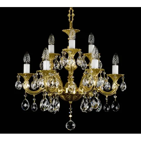 Candelabru Alama, Cristale, Bohemia, E14, L00109137CE, Crystal