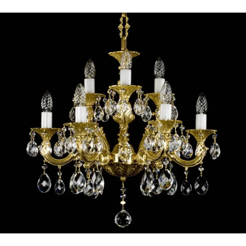 Candelabru Alama, Cristale, Bohemia, E14, L00109137CE, Crystal