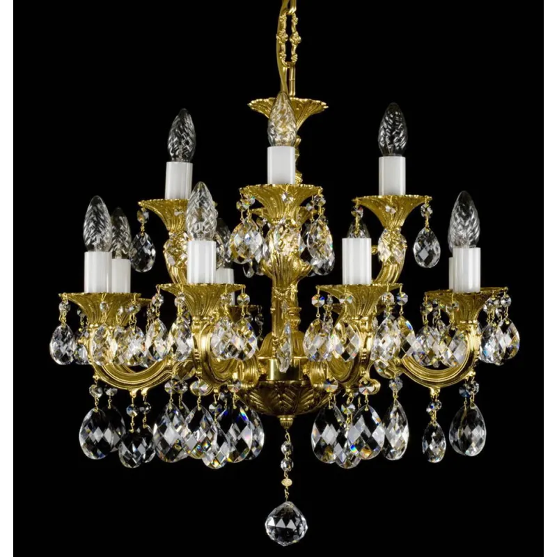 Candelabru Alama, Cristale, Bohemia, E14, L00109138CE, Crystal