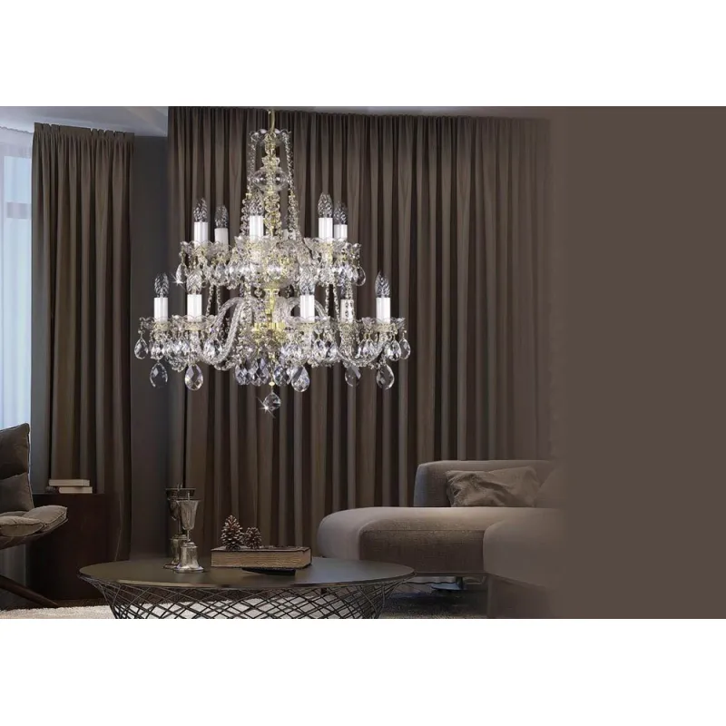 Candelabru Cristale, Bohemia, E14, L101021CLN, Crystal