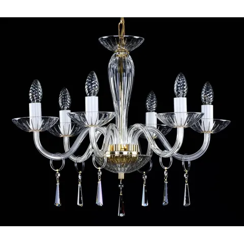 Candelabru Cristale, Sticla, Bohemia, E14, L101048CE, Crystal